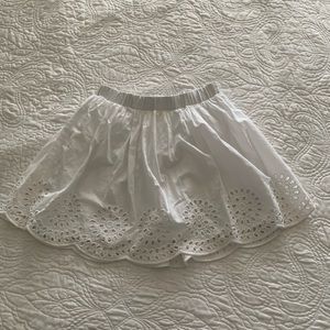 Girls white eyelet skirt